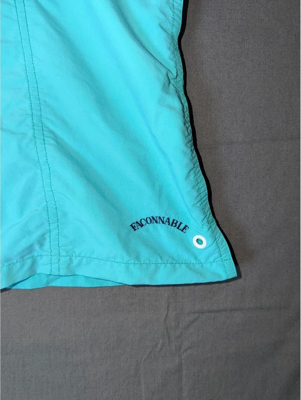 Faconnable Men Swim Trunks Size L Teal Blue Aqua Mesh Lined Beach Board Shorts